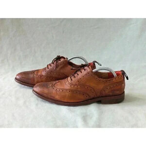 Rag Bone Grenson Brogue Oxford Dress Shoes Leather England Sz 9 Brown Distressed